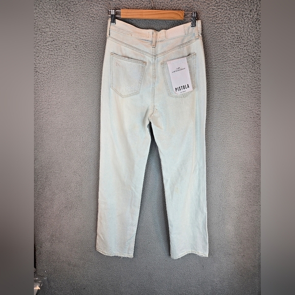 Pistola Cassie Super High Rise Straight Leg Jeans Sz 26x29.5 Super Distressed - Picture 8 of 16